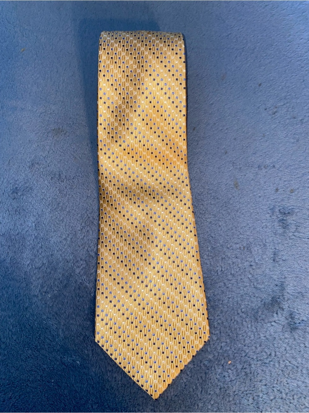 Men's Yellow Patterned 100% Silk Tie - Jones of New York